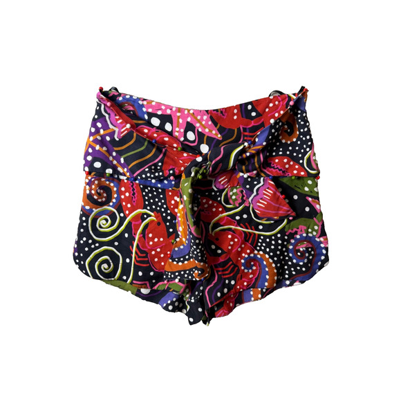 Farm Rio Seaside Dream Shorts Tie Strap Size Medium Colorful Side Zip - Picture 1 of 11
